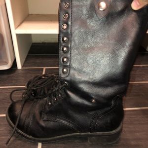 Black lace up boots